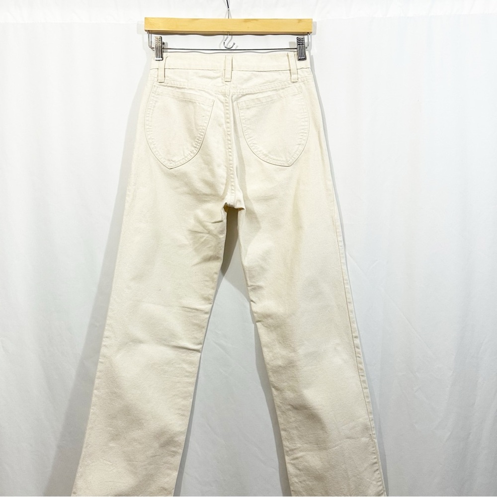 Lykke Wullf Perfected Ranch Pants High Rise Straight Leg in Canvas Cream - Picture 8 of 11